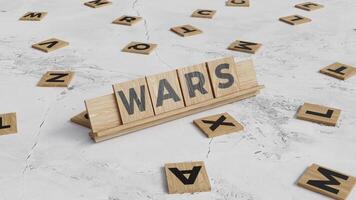 Animation of the Word War Formed with Scrabble Tiles on a Marble Surface video