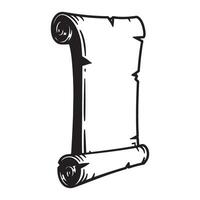 Vintage black and white scroll illustration perfect for ancient history and retro design projects vector