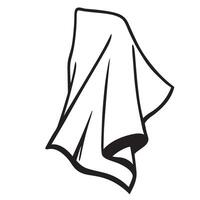 Hanging clean cloth or towel with bold black outlines on a white background vector
