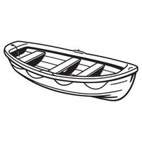 Simple illustration of a small empty wooden rowboat against a white background vector