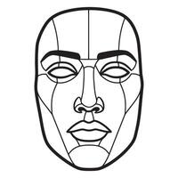 Artistic black and white illustration of a human face outline design vector