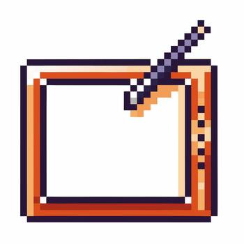 Pixel art digital drawing tablet with stylus, retro 8 bit graphics for creative design and artistic inspiration vector
