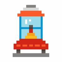 Retro Pixel Art Gumball Machine Illustration for Nostalgic Arcade Games and Pop Culture vector