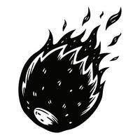 Dynamic Fiery Meteor Illustration Explosive Comet Design vector
