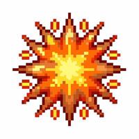 Pixel Art Explosion Icon Retro 8 bit Style Burst Illustration for Gaming and Graphics vector