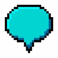 Retro Pixel Art Blue Speech Bubble Graphic for Digital Communication and Design Projects vector