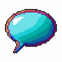 Colorful Pixel Art Speech Bubble Icon for Retro Digital Communication Design vector