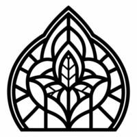 Elegant Stained Glass Pattern with Floral Motif in Gothic Style vector