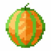 Pixel Art Watermelon Retro Style Digital Melon Illustration vector