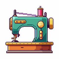 Colorful Pixel Art Sewing Machine Retro Crafting Tool in Digital Artwork vector