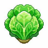 Pixel Art Green Cabbage Icon Retro Style Vegetables Illustration for Gaming Graphics and Digital Art Projects vector