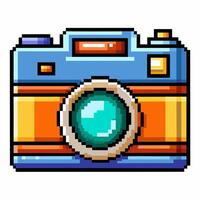 Retro Pixel Art Camera Icon Nostalgic 8 Bit Style Digital Illustration for Creative Projects vector