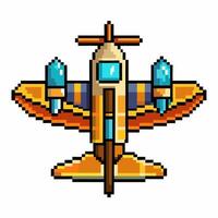 Retro Pixel Art Airplane Colorful Vintage Aviation Illustration vector