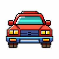 Pixel Art Red Car Icon Retro Style Classic Vehicle in 8 bit Design vector