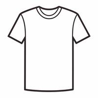 Minimalistic T Shirt Outline Icon Simple, Black and White Line Drawing vector