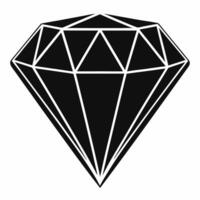 Minimalistic Black and White Diamond Icon in Geometric Style for Luxury and Jewelry Designs vector