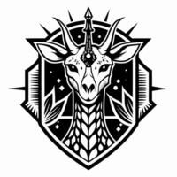 Intricate Deer Crest Design with Arrow and Geometric Elements vector