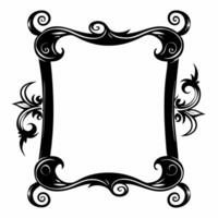A black frame with a white background vector