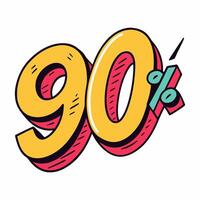 Bold Style 90 Percent Discount Illustration with Eye Catching Design vector