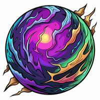 Vibrant Abstract Cosmic Sphere with Surreal Color Schemes and Dynamic Patterns vector