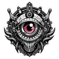 Futuristic Robotic Eye with Intricate Mechanical Details vector