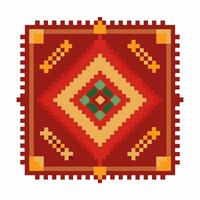 Traditional Pixel Art Geometric Pattern Ethnic Ornament Design vector