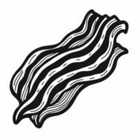 Black and White Illustration of Wavy Bacon Slice vector