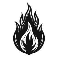 Abstract flame illustration with bold black design on white background vector