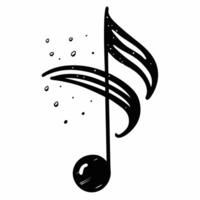 Hand Drawn Music Note with Artistic Flair and Abstract Detailing vector