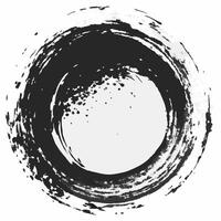 Abstract Black Ink Circle on White Background Zen, Minimalism, Balance, Art vector