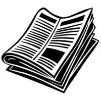 Stack of Black and White Newspapers Illustrating Journalism and Current Events vector