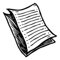 Hand Drawn Sheet of Paper with Text Illustrations on White Background vector