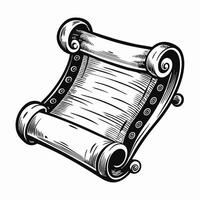 Vintage Scroll Illustration Hand Drawn Ancient Document with Ornate Details vector