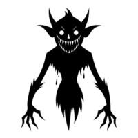The creature has a menacing and scary appearance, with its eyes glowing red vector