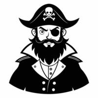 Bold Pirate Icon with Eyepatch and Skull Hat for Nautical Themed Designs vector