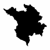Silhouette Map of Hesse, Germany Black Outline for Geographic and Educational Use vector
