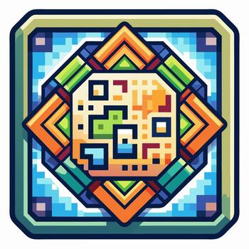 Vibrant Geometric Pattern in Retro Pixel Art Style Colorful Abstract Digital Design vector