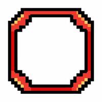 Retro Pixel Art Frame with Red and Yellow Geometric Border vector