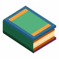 Isometric Illustration of a Closed Book with Colorful Cover and Edges vector