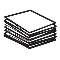 Stack of white papers in black and white isolated on a white background vector