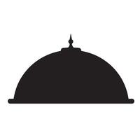 Simple black and white silhouette of a cloche serving dish on a white background vector