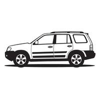 Detailed black and white illustration of a modern suv or crossover vehicle vector