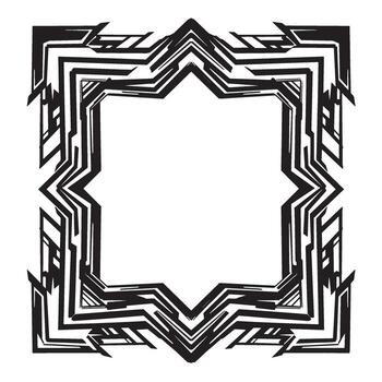 resumen geométrico marco diseño en negro y blanco para decorativo frontera elementos vector