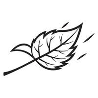 illustration of a simple leaf graphic in black and white isolated on white background vector