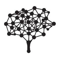 Abstract black tree representing connectivity technology networks and artificial intelligence designs vector
