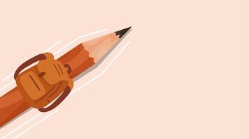 School bag soaring forward with pencil like rocket boost video
