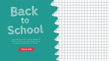 Modern minimal back to school animation with notebook paper grid and simple button element video