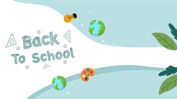 School doodle style animation with globe and science icons video