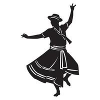 Silhouette of a traditional dancer performing in ethnic costume for a celebration event vector