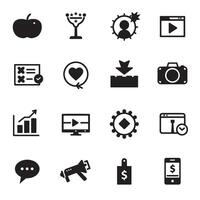 Collection of modern iconography design elements and symbols for user interfaces and websites vector